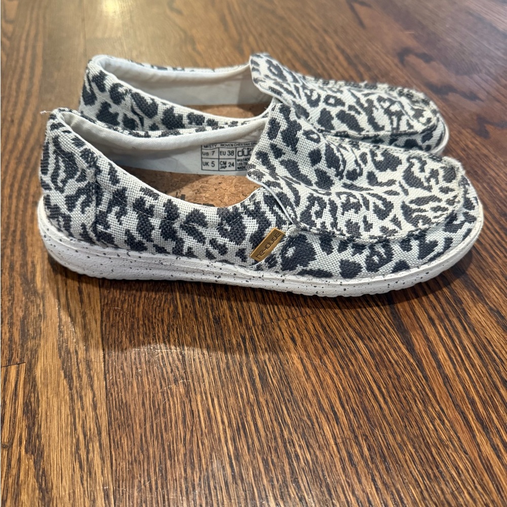 Leopard Print Hey Dude Slip On Shoes